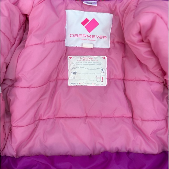 OBERMEYER GIRLS I-GROW SIZE 5 Hey Sunshine WINTER SKI COAT JACKET HOODED - Picture 8 of 8
